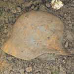 Helmet in dirt